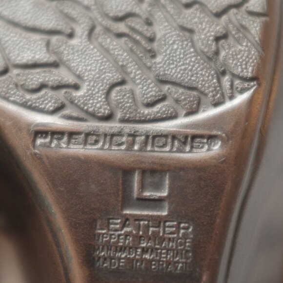 Predictions Brown Strappy Slip On Wedge Sandals clogs 3" heels size 8W - Picture 7 of 11